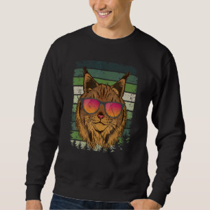 Sweatshirt Lynx Caracal Chat Lunettes de soleil Sahara Safari