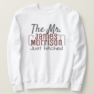 Sweatshirt M. Newlysée Mariage de script marron moderne