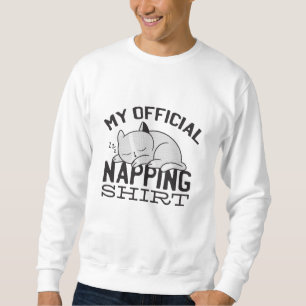 Sweatshirt Ma chemise de sieste officielle - Chat en sommeil