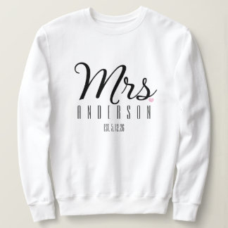 Sweatshirt Madame écriture moderne personnalisée date de mari