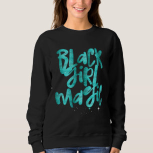 Sweatshirt Magie de fille noire sarcelle glamour reine africa