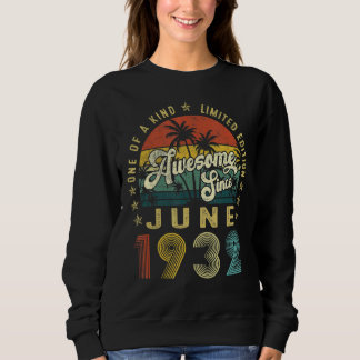 Sweatshirt Magnifique depuis juin 1932 90ème anniversaire Vin