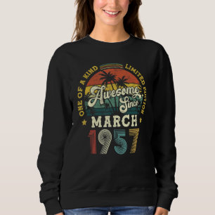 Sweatshirt Magnifique depuis mars 1957 Vintage 65e anniversai