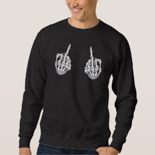 Sweatshirt Main de squelette Halloween os doigt du milieu crâ