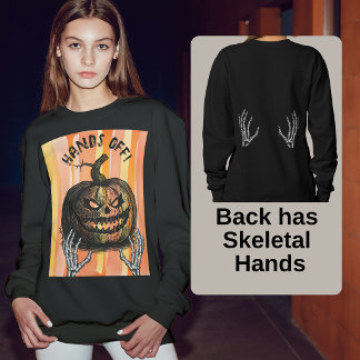 Sweatshirt Mains squelettiques gothiques Citrouille-lanterne