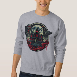 Sweatshirt Maison hantée horrifique aux yeux rouges