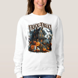 Sweatshirt Maison hantée lors d'une nuit éffrayante d'Hallowe
