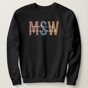 Sweatshirt Maîtrise en travail social - Rétro Graduation