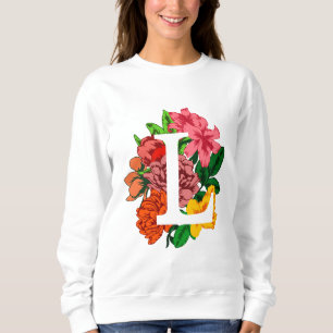 Sweatshirt Majuscule L monogramme floral