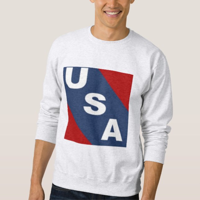 Sweatshirt male ash USA (Front)