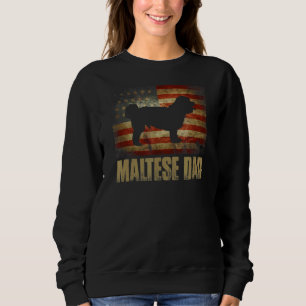 Sweatshirt Maltais Papa Vintage Américain Drapeau Patriotique
