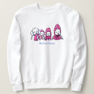Sweatshirt Maltese enneigé en rose