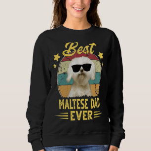 Sweatshirt Maltese Papa Vintage Lunettes de soleil Maltese Ch