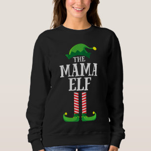 Sweatshirt Mama Elf Matching Family Group Christmas Party Paj