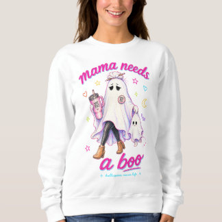 Sweatshirt Maman a Besoin d'un Câlin Fantôme Vie de Maman Épu