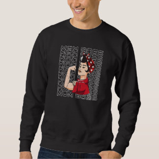 Sweatshirt Maman Boss Messy Cheveux Bun Fête des mères