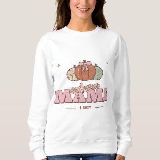 Sweatshirt Maman d'automne Pull Retro Citrouille Automne Swea