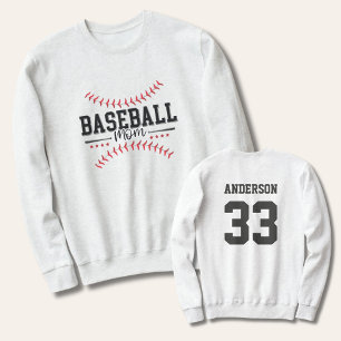 Sweatshirt Maman de baseball personnalisée Back Baseball Stit
