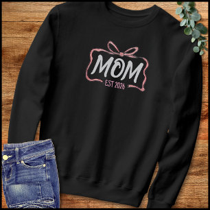 Sweatshirt Maman établie 2026 Illustration rose et blanc de r