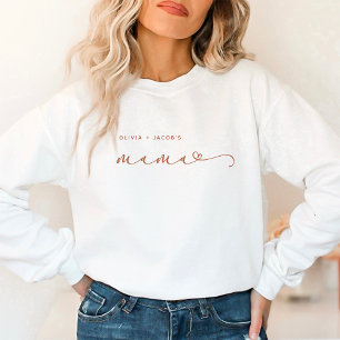 Sweatshirt Maman Script en terre cuite et coeur avec des no
