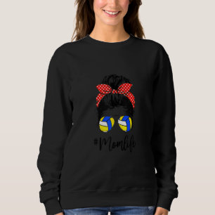Sweatshirt Maman Vie Softball Volleyball Fête des mères Messy