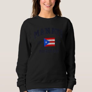 Sweatshirt Manatí Porto Rico Vintage Drapeau Boricua Athlétis