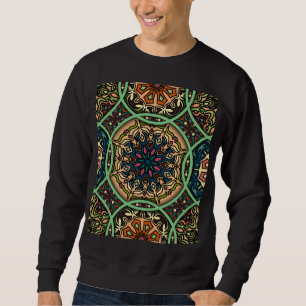 Sweatshirt Mandala coloré : Vintage main florale tirée