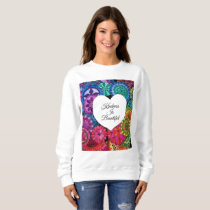 Sweatshirt Mandala d'arc-en-ciel d'aquarelle avec le coeur