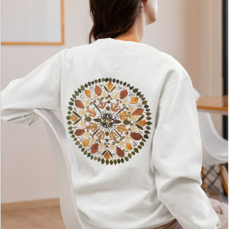 Sweatshirt Mandala de fleurs pressées l Botanique florale aut