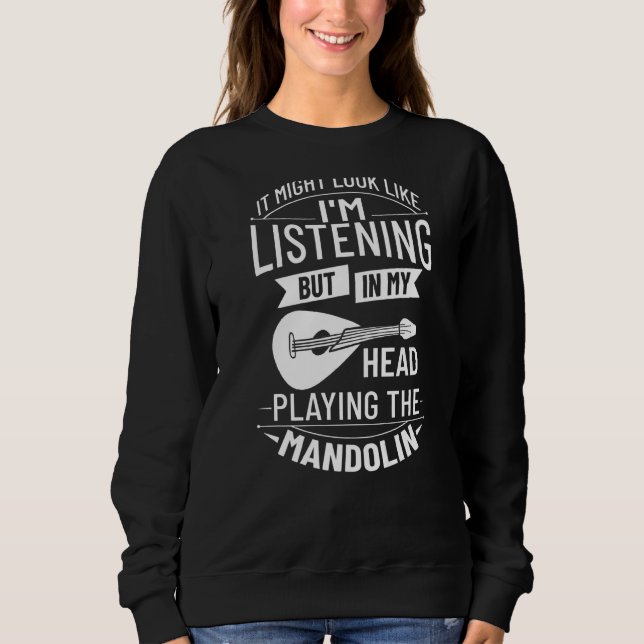 Sweatshirt Mandolin Instrument Music Player Débutant Leçon (Devant)