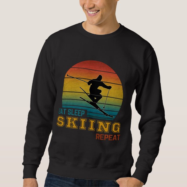 Sweatshirt Manger Dormir Ski Répéter  (Devant)