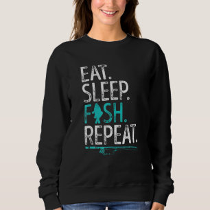 Sweatshirt Mangez Sleep Poisson Répéter Hommes Femmes Enfants