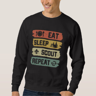Sweatshirt Mangez Sleep Scout Répéter Scouting Lover Camping