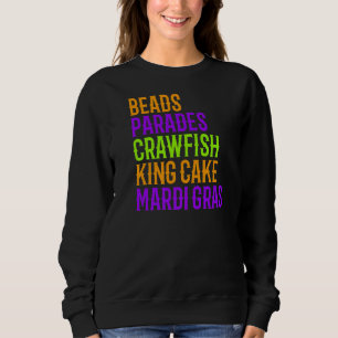 Sweatshirt Mardi Gras Carnival Beads Parade Crawfish Cajun Fe