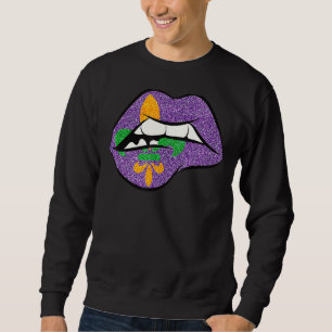 Sweatshirt Mardi Gras Lèvres Fleur De Lis Chemise Pour Gras
