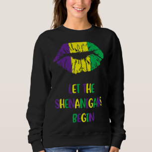 Sweatshirt Mardi Gras Lips Costume de lèvres femmes laisser S