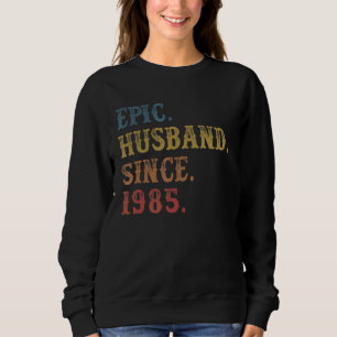 Sweatshirt Mari épopé rétro depuis 1985 37ème Mariage Anive
