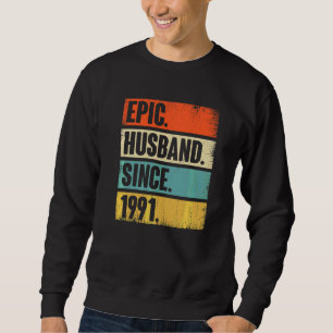 Sweatshirt Mari épopé rétro depuis 1991 31e Mariage Anivers