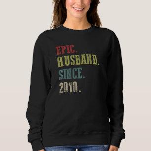 Sweatshirt Mari épopé rétro depuis 2010 12ème Mariage Aniver