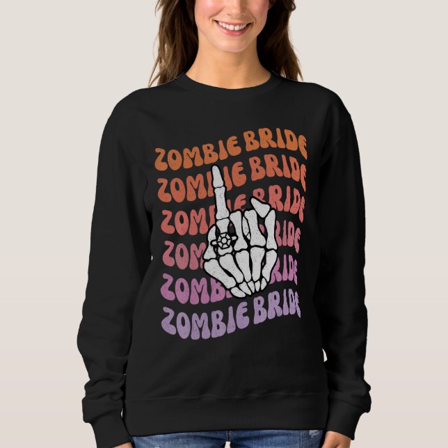 Sweatshirt Mariée Zombie Jusqu'à Ce Que La Mort Nous Sépare E (Devant)
