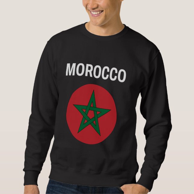 Sweatshirt Maroc Drapeau moderne (Devant)