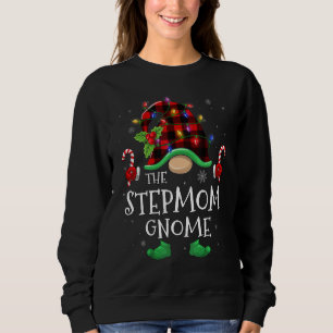Sweatshirt Marraine Gnome Buffalo à carreaux Famille assortie