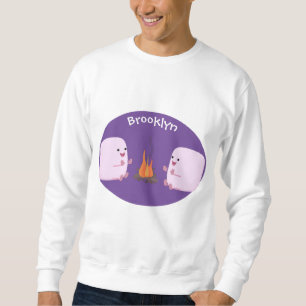 Sweatshirt Marshmallows mignons roses par dessin animé sur le