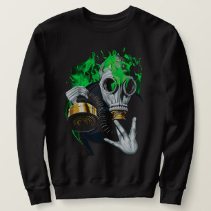Sweatshirt Masque à gaz toxique : Flammes néon