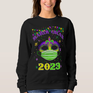 Sweatshirt Masque Avec Masque Visage Mardi Gras 2023