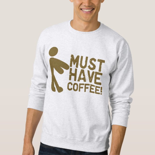 Sweatshirt Matin Java d'intoxiqués de café (Devant)