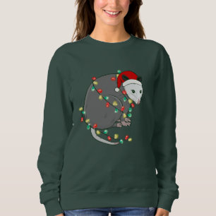 Sweatshirt mauvais Noël santa claus opossum