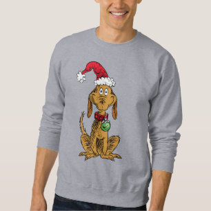 Sweatshirt Max le chien avec un chapeau de Père Noël