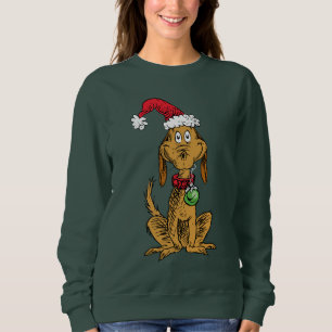 Sweatshirt Max le chien avec un chapeau de Père Noël