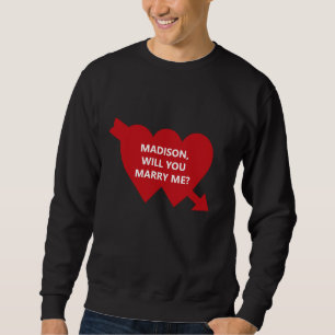 Sweatshirt Me marie-t-on un coeur cupide rouge proposition pe